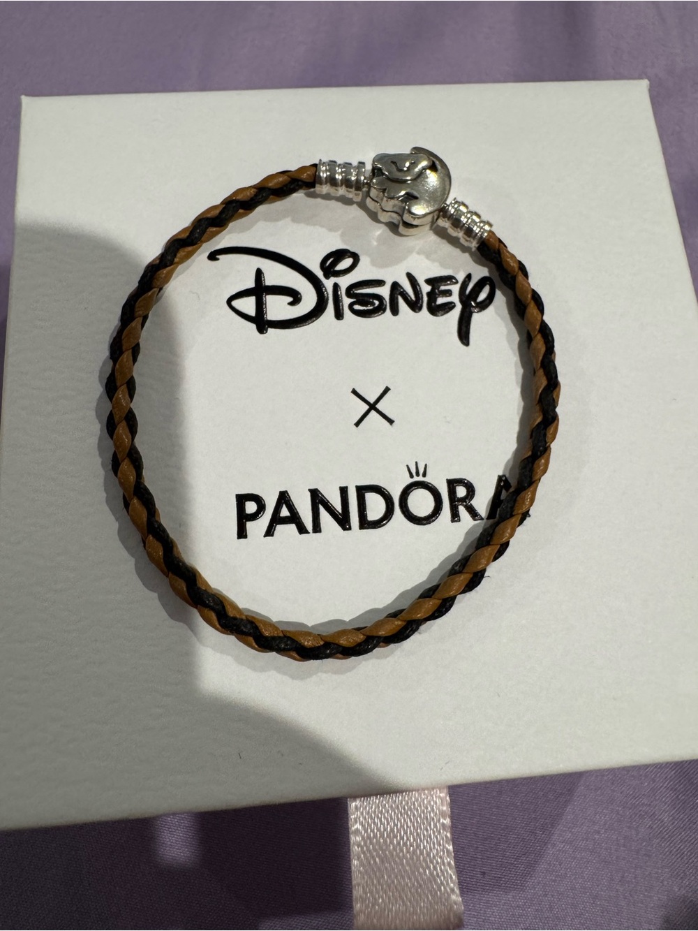 Disney x Pandora Lion King Braided Leather Bracelet in Brown and Black